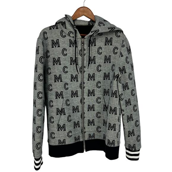 MCM Monogram Zip-up Hoodie In Grey - Picture 3 of 13